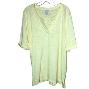Chico’s Top XL 16/18 Buttery Yellow Lightweight Summer Easy Breezy Beach Pool